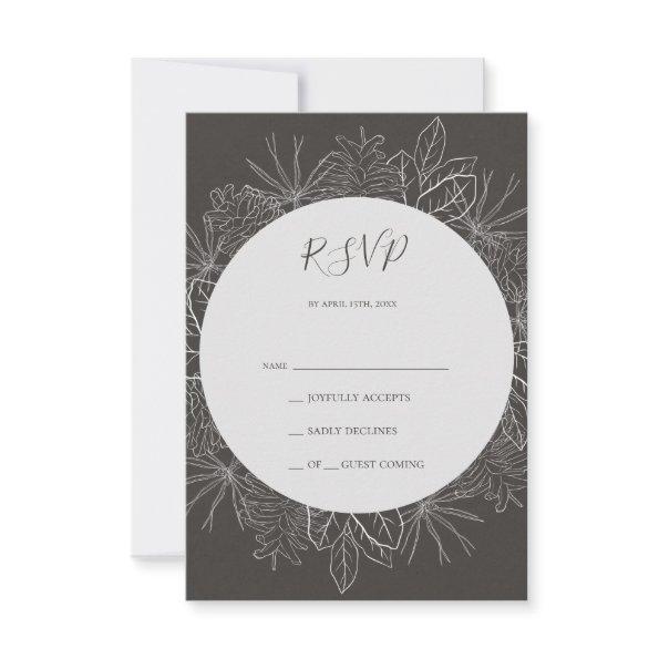 Rustic Winter | Charcoal RSVP Card