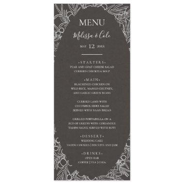 Rustic Winter | Charcoal Wedding Dinner Menu