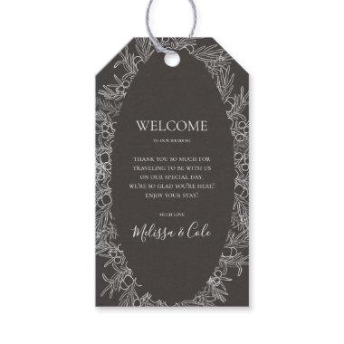 Rustic Winter | Charcoal Wedding Welcome Gift Tags