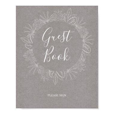 Rustic Winter | Gray Guest Book Sign