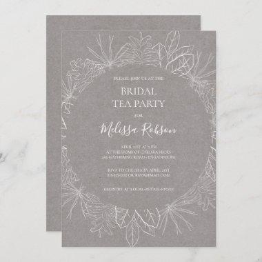 Rustic Winter | Grey Bridal Tea Party Invitations