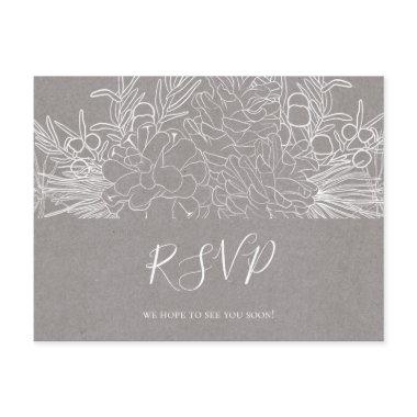 Rustic Winter | Grey Wedding RSVP Post