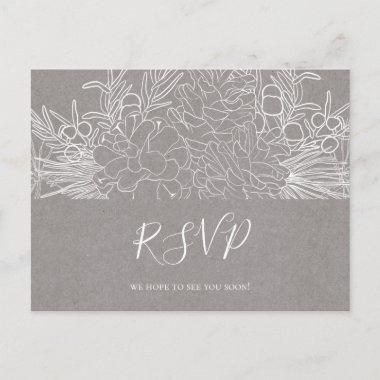 Rustic Winter | Grey Wedding RSVP PostInvitations