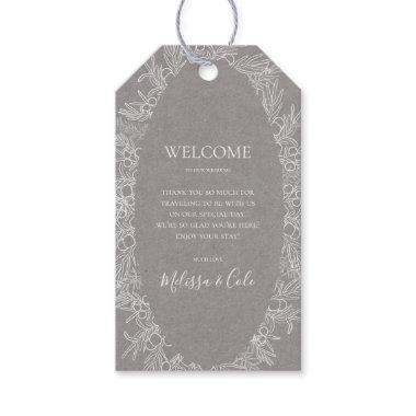 Rustic Winter | Grey Wedding Welcome Gift Tags