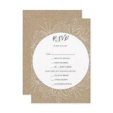 Rustic Winter | Kraft Menu Choice RSVP Card