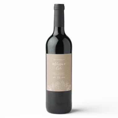 Rustic Winter | Kraft Wedding Wine Label