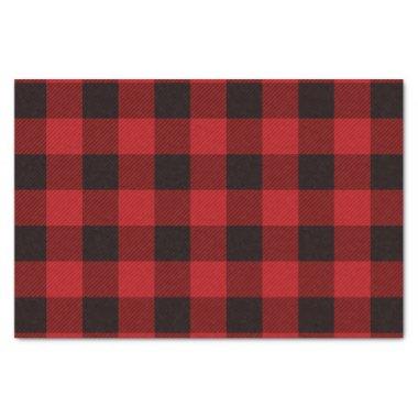 rustic winter lumberjack red buffalo plaid party tissue paper