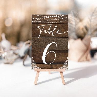 Rustic Wood and Lace Country Wedding Table Numbers