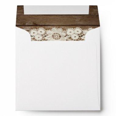 Rustic Wood and Lace Envelope