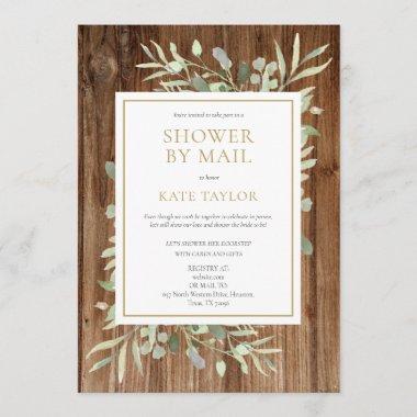 Rustic Wood Bridal Shower By Mail Greenery Invitations