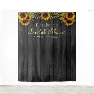 Rustic wood bridal shower photo booth backdrop