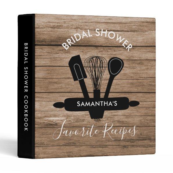 Rustic Wood  Recipe Cookbook 3 Ring Binder