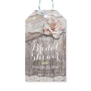 Rustic Wood Burlap Lace String Light  Gift Tags