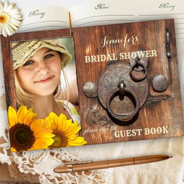 Rustic Wood Country Bridal Shower Photo Guest Book