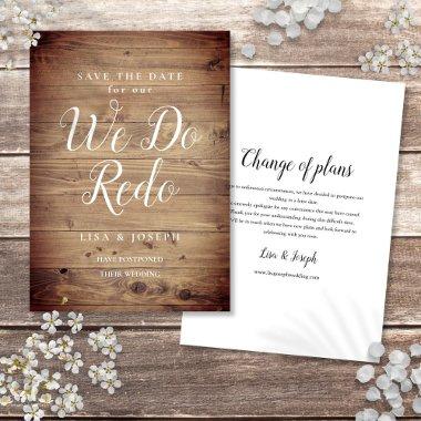 Rustic Wood Country We Do Redo Postponed Invitations