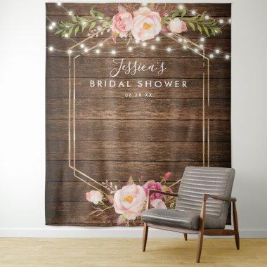 Rustic Wood Floral Bridal Shower Backdrop