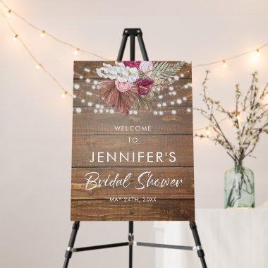 Rustic Wood Floral Bridal Shower Welcome Sign