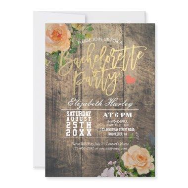 Rustic Wood Floral String Light Bachelorette Party