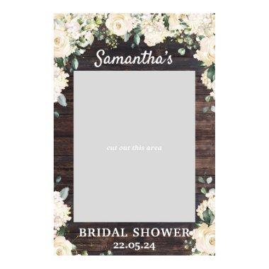 Rustic wood greenery floral bridal shower prop poster