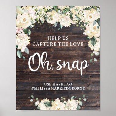 Rustic wood greenery foliage floral oh snap sign