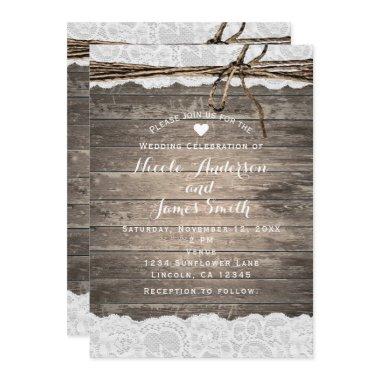 Rustic Wood Lace & Twine Romantic Barn Wedding