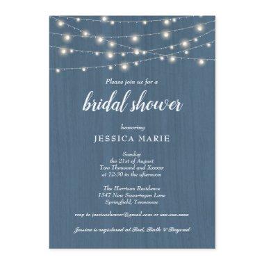 Rustic Wood Lights Dusty Blue