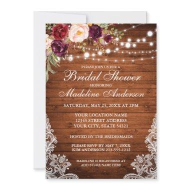 Rustic Wood Lights Floral Lace