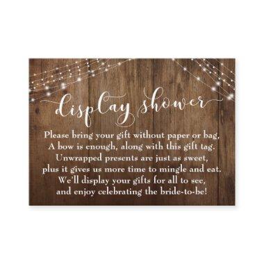 Rustic Wood & Lights No Wrap Bridal Shower Invitations