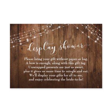 Rustic Wood & Lights No Wrap Bridal Shower Invitations