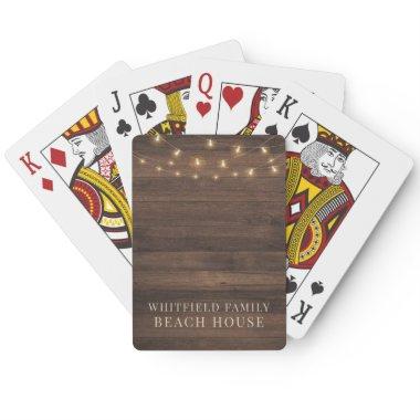 Rustic Wood Personalized Family Beach House Poker