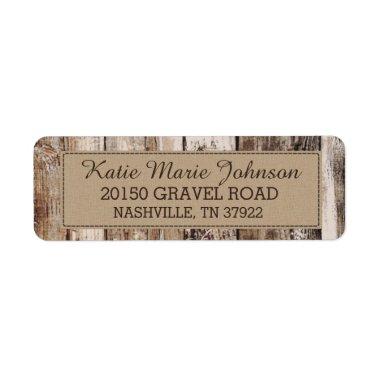 Rustic Wood Planks Country Western Wedding Label