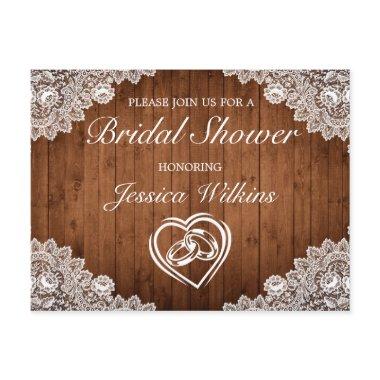 Rustic Wood & White Lace  Announcement Post