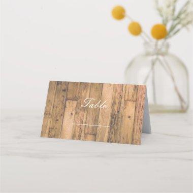 Rustic Wood Wooden Farmhouse Planks Table Number Place Invitations