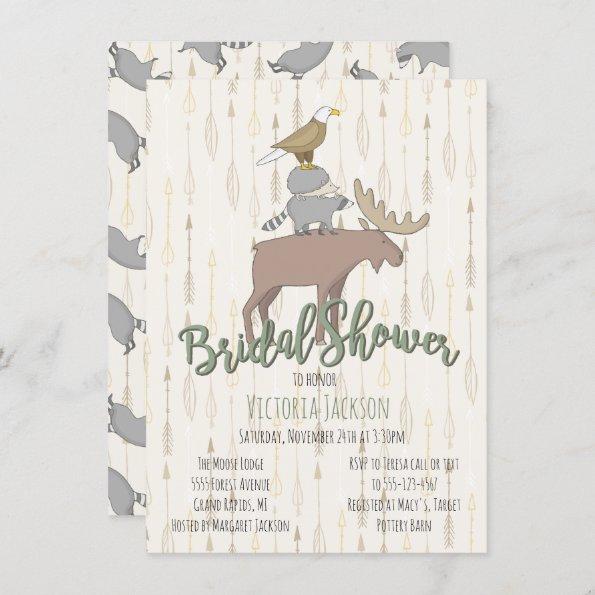 Rustic Woodland Animals Bridal Shower Invitations