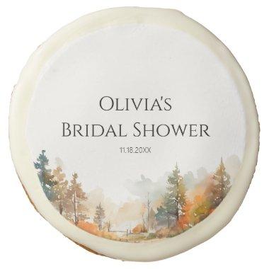 Rustic Woodland Autumn Forest Bridal shower Sugar Cookie