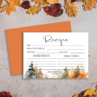 Rustic Woodland Autumn Recipe Invitations