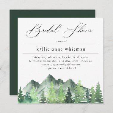 Rustic Woodland Forest Mountain Bridal Shower Invi Invitations