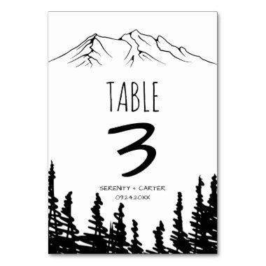 Rustic Woodsy Mountain Table Number