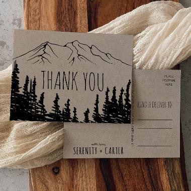 Rustic Woodsy Mountain Thank You PostInvitations
