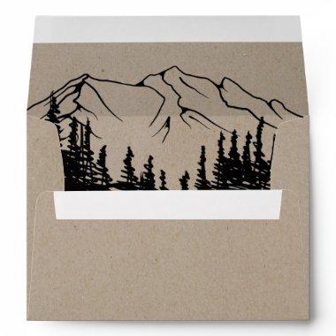 Rustic Woodsy Mountain Wedding  Envelope