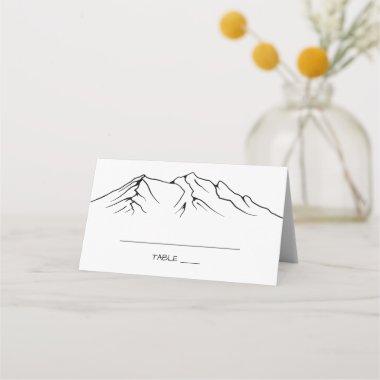 Rustic Woodsy Mountain | White Wedding Place Invitations