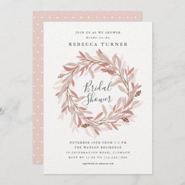 Rustic wreath bridal shower Invitations
