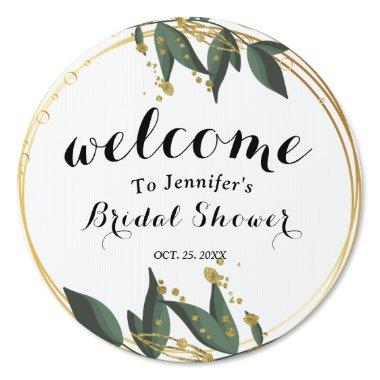 Rustic wreath greenery bridal shower Welcome Sign