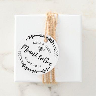 Rustic Wreath Meant to Bee Wedding Round Favor Tags