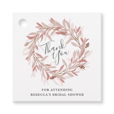 Rustic wreath thank you bridal shower favor tag