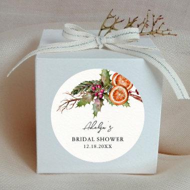 Rustic Xmas  Favor Classic Round Sticker