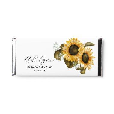 Rustic Yellow Floral Theme Bridal Shower Hershey Bar Favors