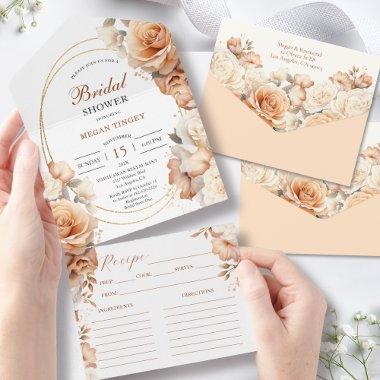 Rusty Roses Bridal Shower Recipe All In One Invitations