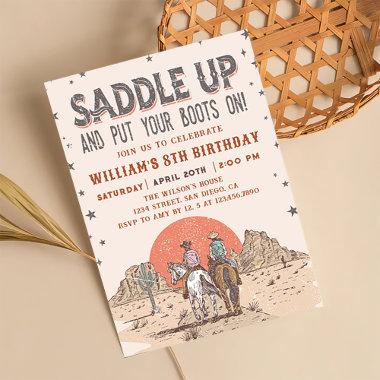 Saddle Up Cowboy Western Birthday Country Boots