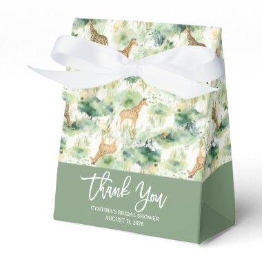 Safari Animal - Giraffe Pattern Sage Green Favor Boxes